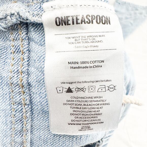 One Teaspoon Shabbies Light Wash Denim Cargo Jogger Jeans Size XS - Picture 7 of 8